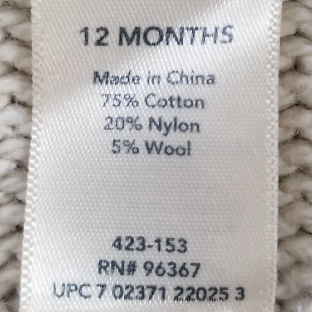 OshKosh B'gosh‎ Kid's Cream Cable Knit Sweater Vest Sz. 12M